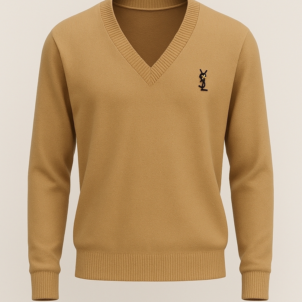 Sweater Tan Camel V-Neck Unisex Suze S-M Size 4- 6